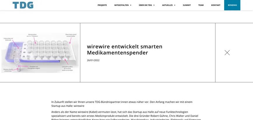 Artikel auf TDG-Webseite